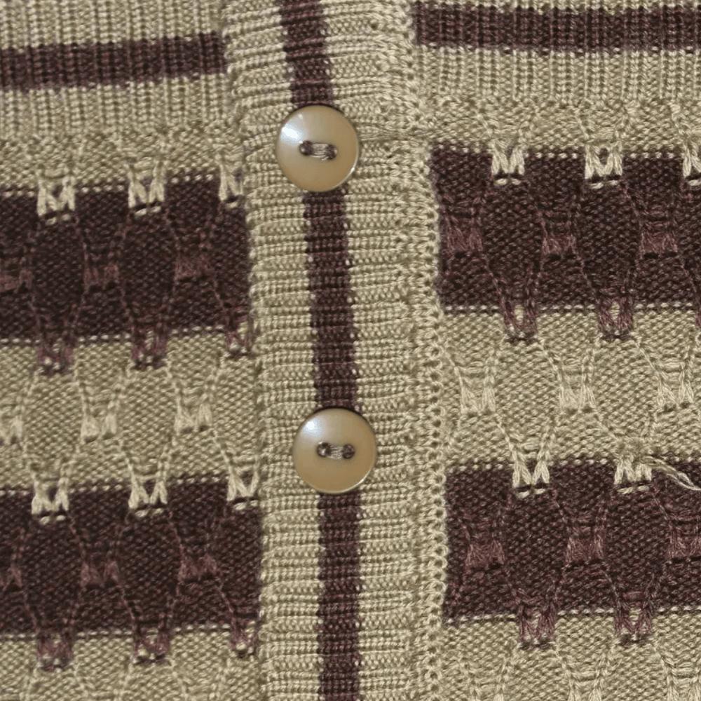 Vintage-Inspired Knit Vest | Striped Button-Up | Cozy & Layered Look | Fall & Winter