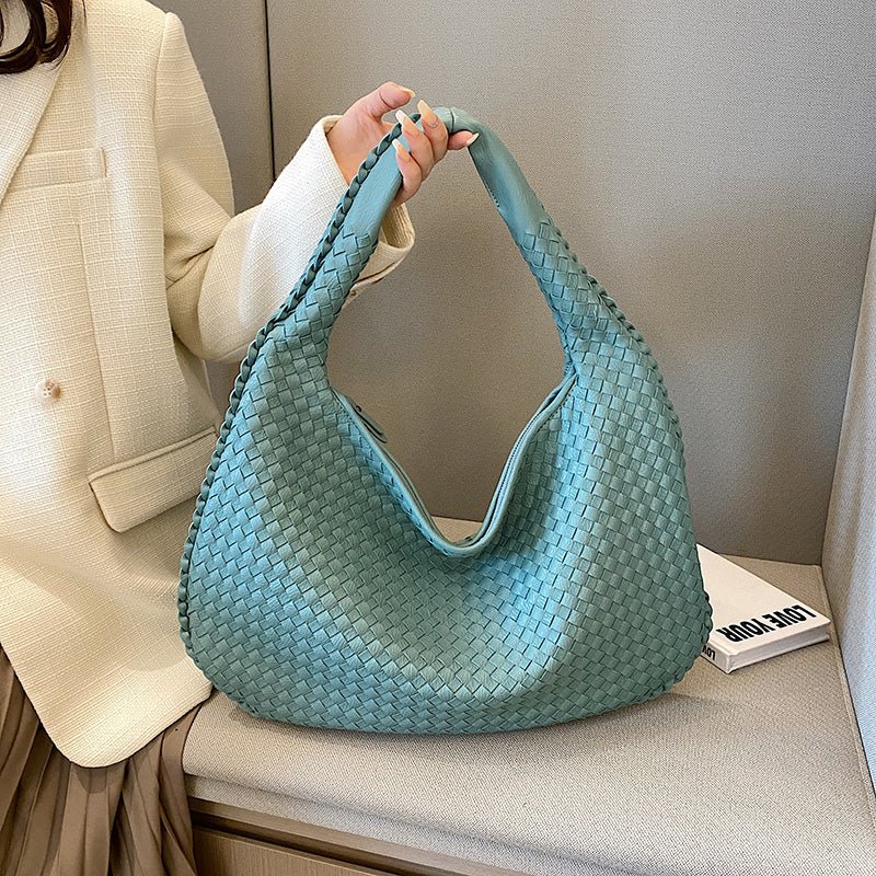 Woven Tote Bag | Zipper Closure | Spacious Design