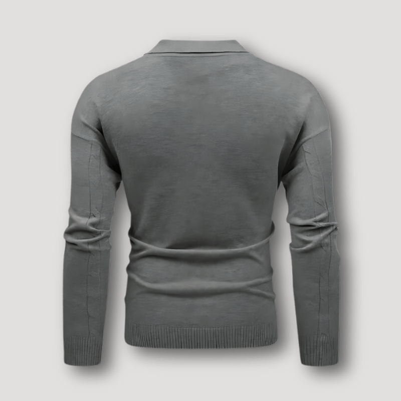 Cable Knit Polo Sweater | Classic Style | Soft Acrylic Blend | Smart Casual Wear