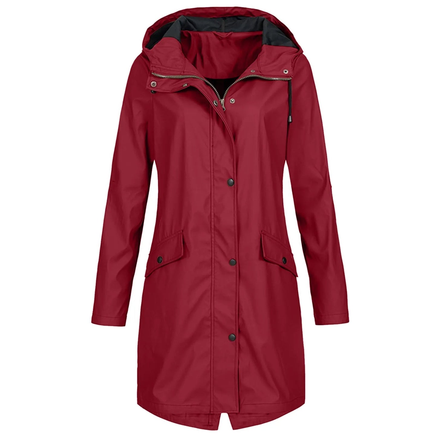 Hooded Raincoat with Adjustable Waist | Water-Resistant | Lightweight Design | All-Season Outerwear