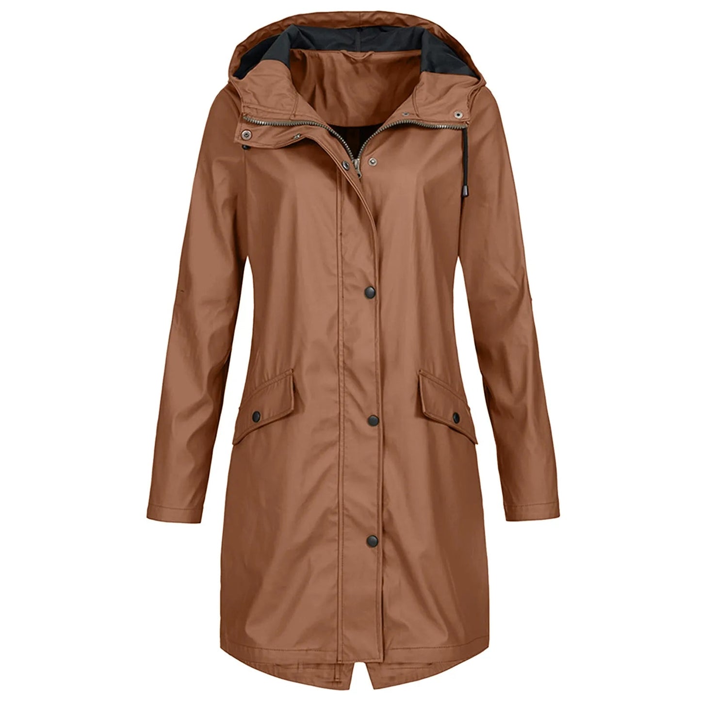 Hooded Raincoat with Adjustable Waist | Water-Resistant | Lightweight Design | All-Season Outerwear