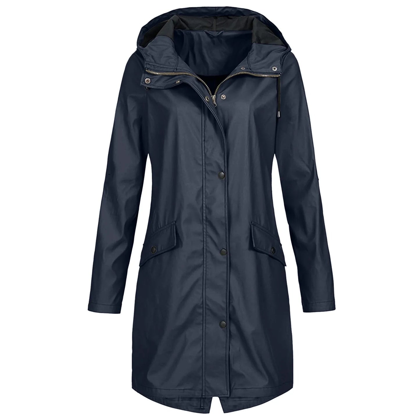 Hooded Raincoat with Adjustable Waist | Water-Resistant | Lightweight Design | All-Season Outerwear