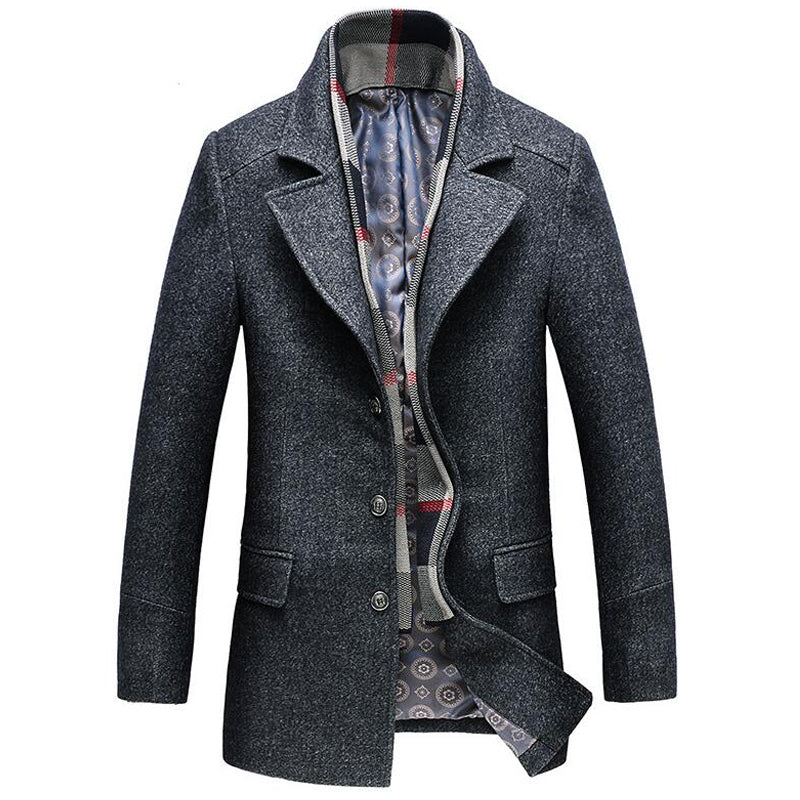 Wool Blend Overcoat | Structured Fit | Mid-Length Winter Layer