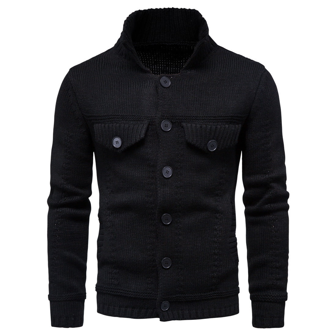 Men’s Knit Cardigan Jacket with Stand Collar | Casual Layering Sweater Canada