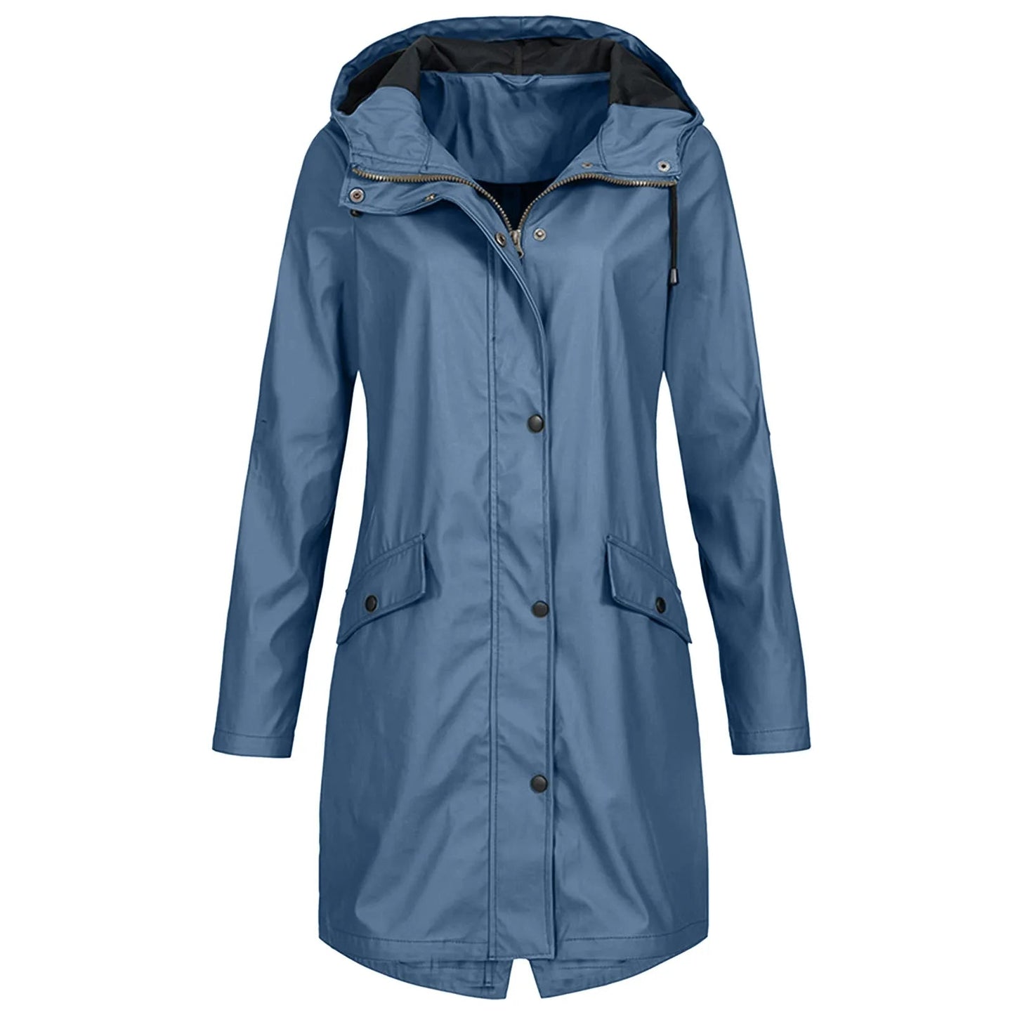 Hooded Raincoat with Adjustable Waist | Water-Resistant | Lightweight Design | All-Season Outerwear