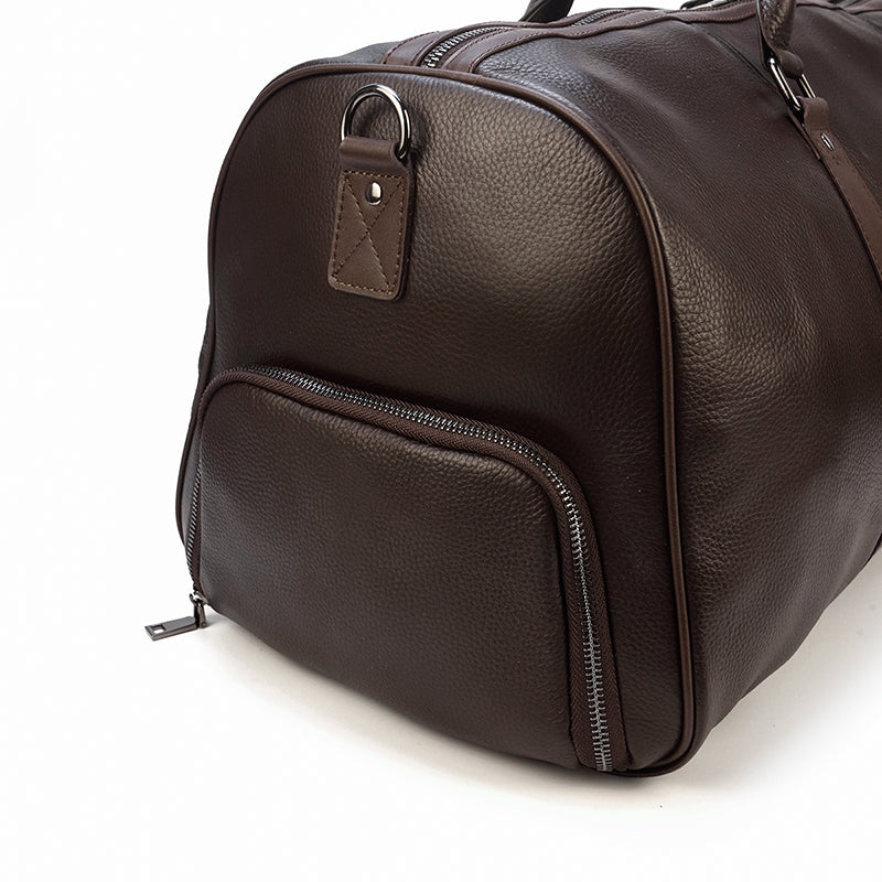 Men's Leather Weekender Bag | Large Travel Duffel | Adjustable Strap