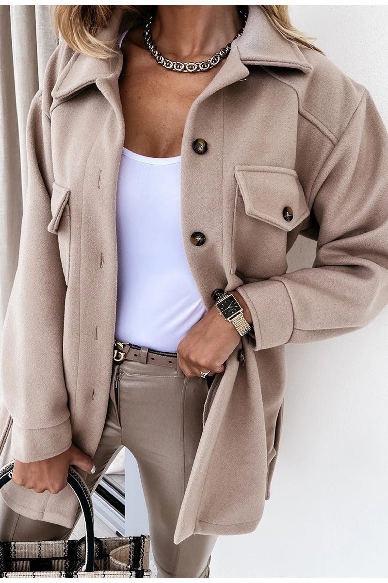 Oversized Button-Up Shacket | Soft Wool-Blend Feel | Casual Chic Layer | Fall & Spring Essential