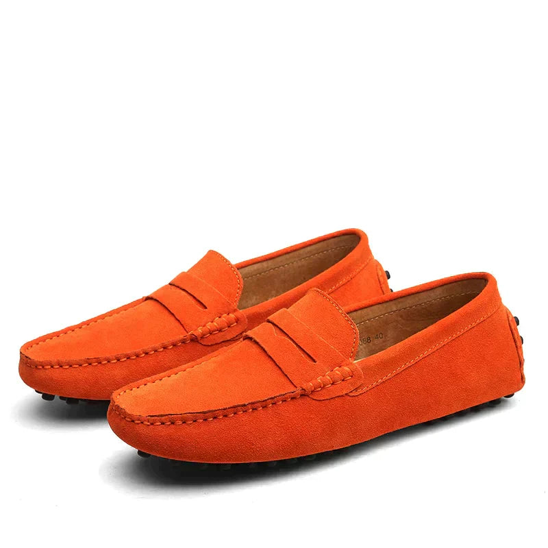 Men’s Suede Driver Loafers | Cushioned Insole | Classic Slip-On Moc Style