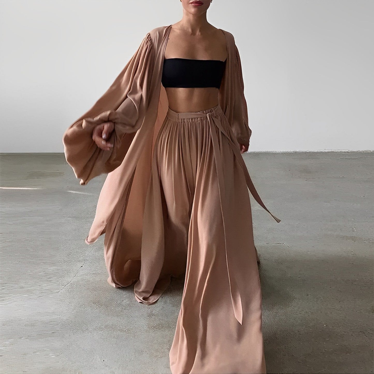 Flowing Three-Piece Set | Lightweight Chiffon | Effortless Elegance | Resort Wear