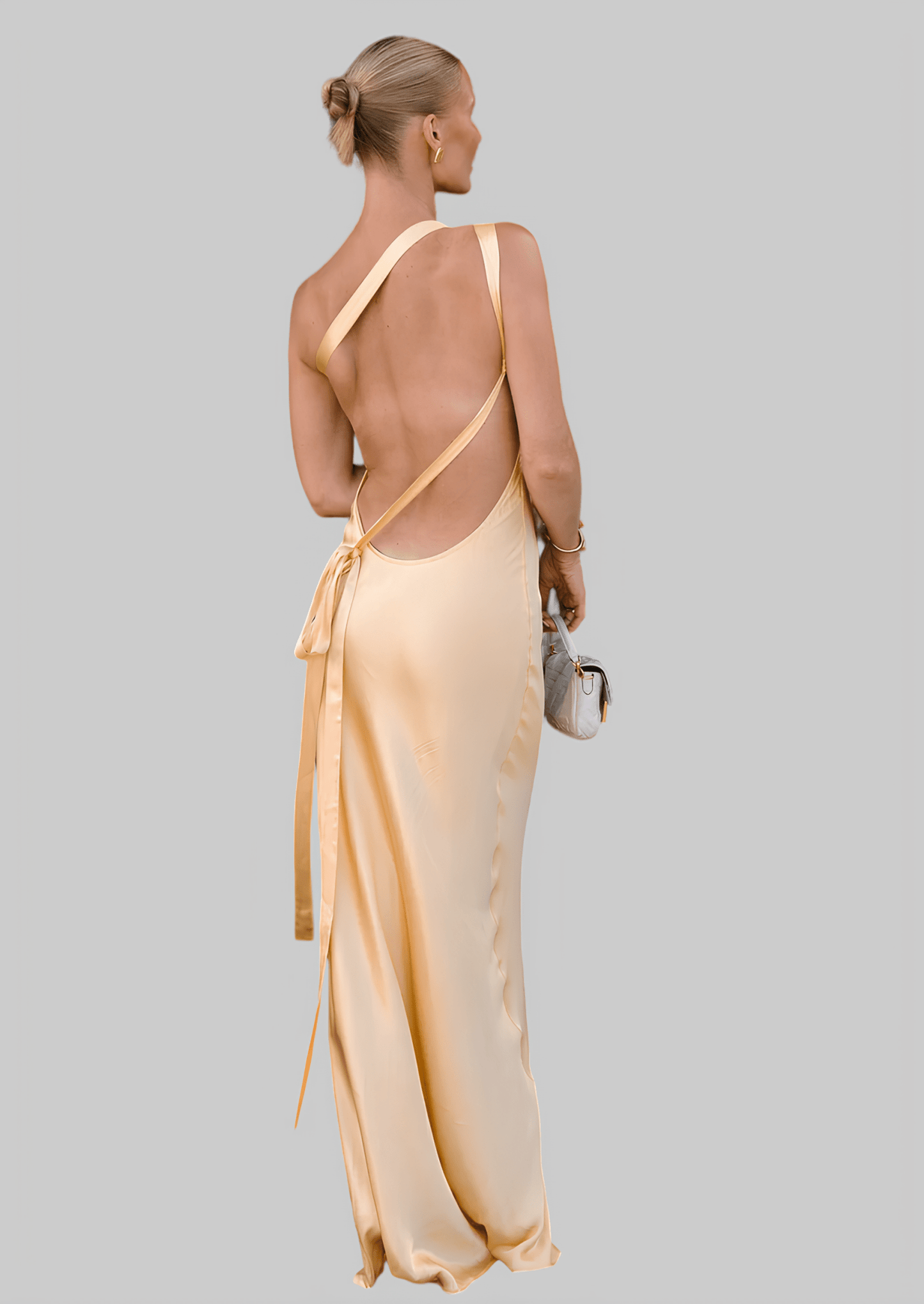 One-Shoulder Satin Evening Gown | Elegant Draped Fit | Formal Occasion Wear