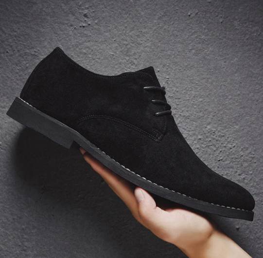 Men’s Suede Oxford Shoes | Lace-Up Dress Casual | Lightweight Rubber Sole