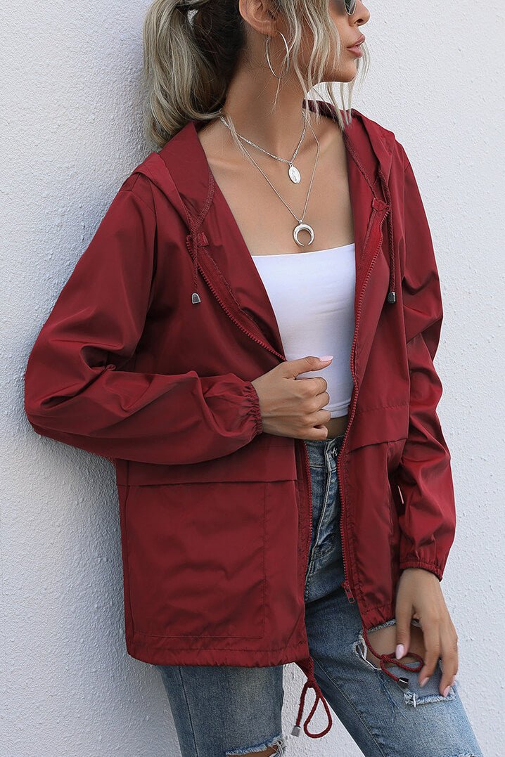 Lightweight Windbreaker Jacket | Adjustable Drawstring Waist | Water-Resistant | Casual Outdoor Layer