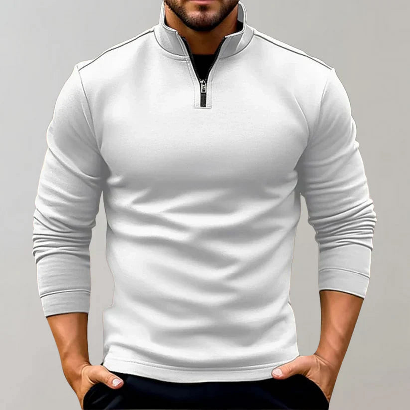 Quarter-Zip Pullover Sweatshirt | Midweight Stretch Fleece | Athletic-Casual Fit