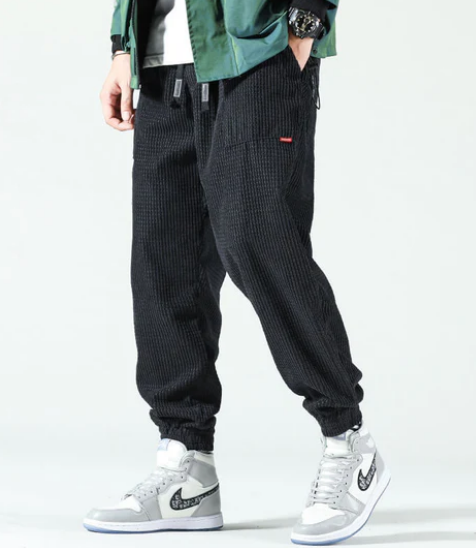 Men’s Corduroy Jogger Pants | Relaxed Fit | Elastic Waist Casual Bottoms
