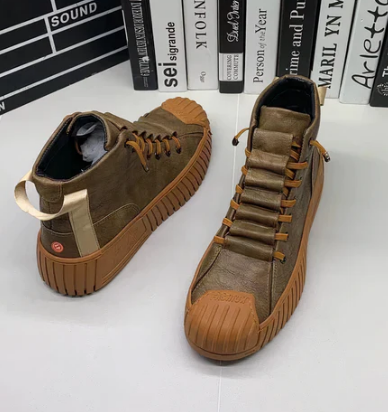 Men’s High-Top Hiking Sneakers | Suede & Rubber Grip | Fall Outdoor Shoes Canada