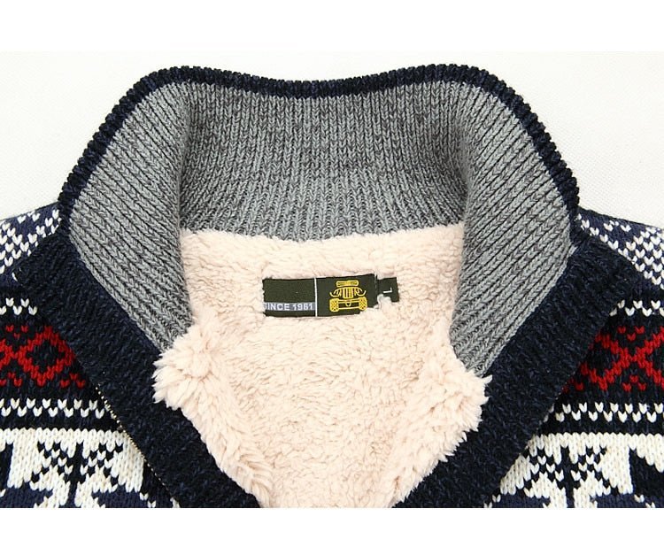 Nordic Knit Zip Cardigan | Fleece-Lined Sweater | Winter Warmth