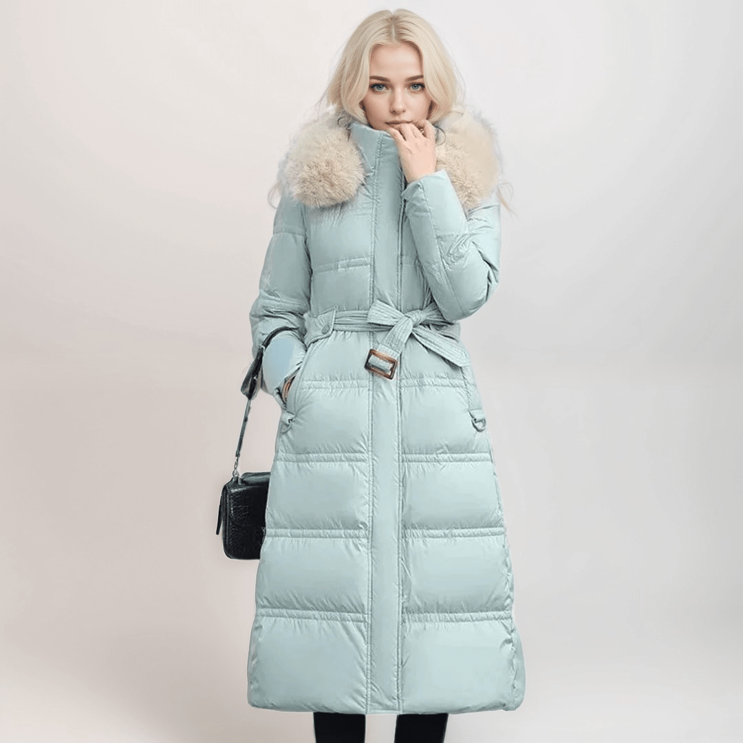 Long Insulated Winter Coat with animal-free Fur Trim | Water-Resistant Finish | Extreme Cold Protection