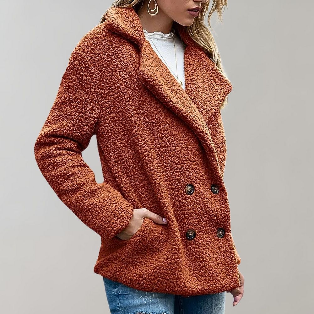 Double-Breasted Sherpa Jacket | Plush Warmth | Casual Chic | Fall & Winter Layer