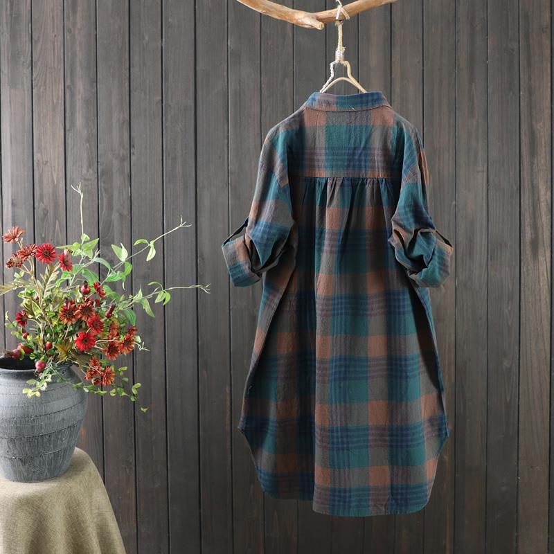 Plaid Longline Shirt | Soft Brushed Fabric | Relaxed Layering Fit