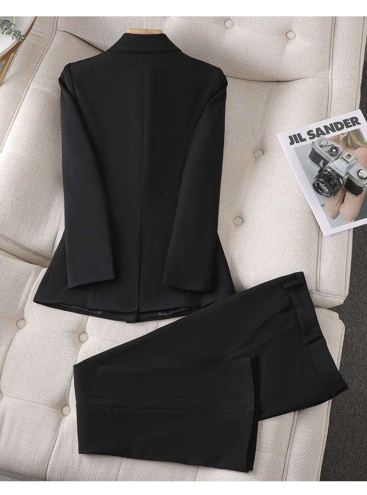 Tailored Double-Breasted Pantsuit Set | Elegant Workwear & Formal Outfit