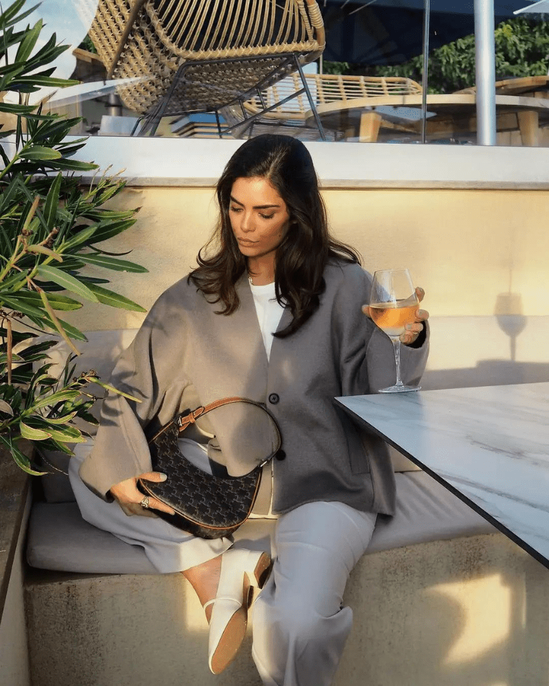 Cropped Double-Breasted Coat | Modern Minimalist Style | Wool Blend | Chic Outerwear