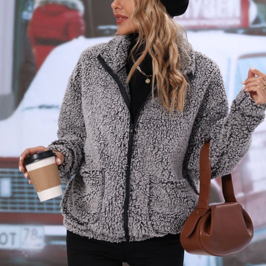 Cozy Zip-Up Sherpa Jacket | Ultra-Soft Fleece | Casual Outerwear | Fall & Winter Warmth