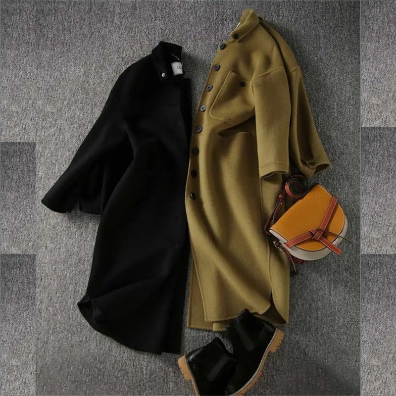 Long Wool Blend Coat | Minimalist Design | Elegant and Warm