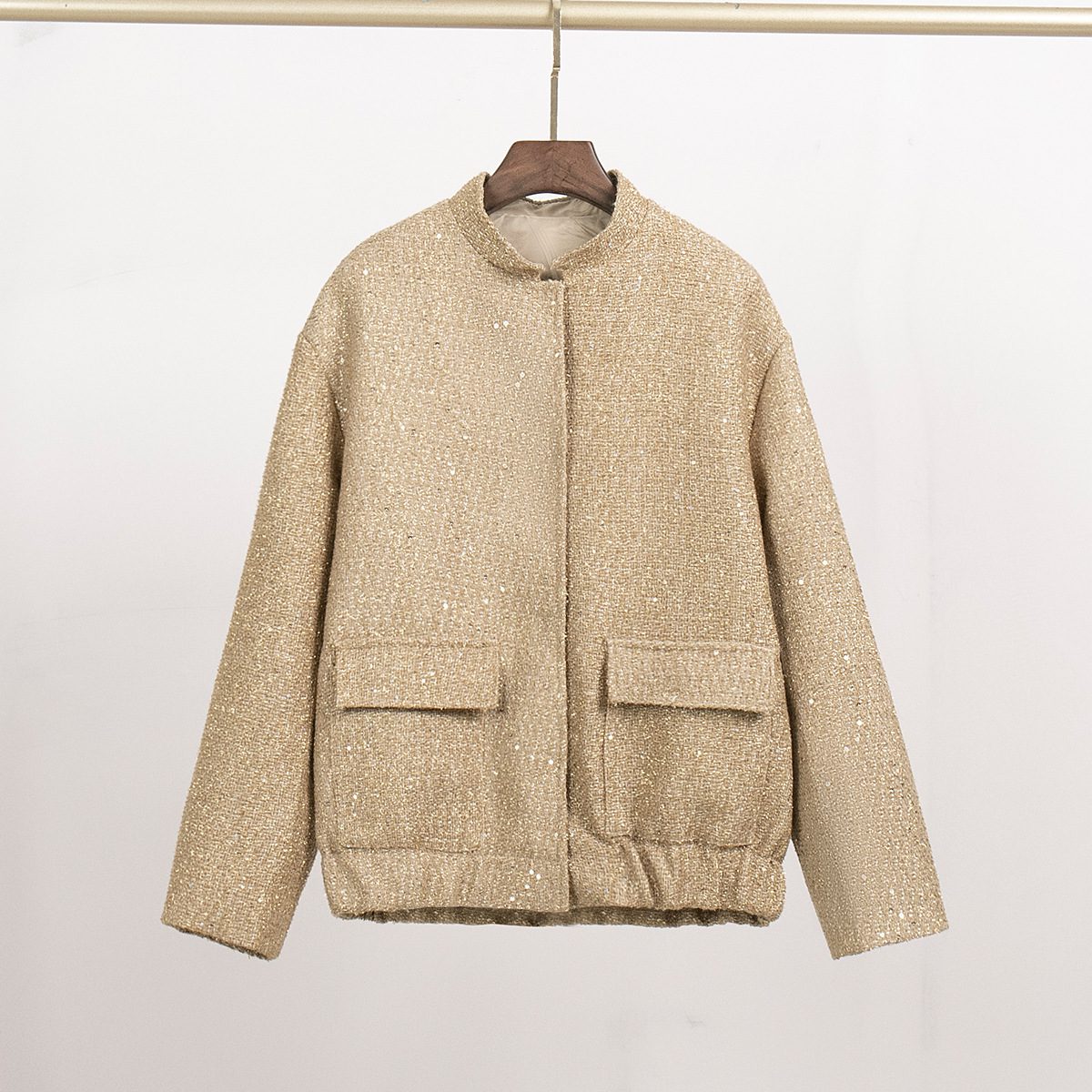 Women's Textured Bouclé Jacket | Chic & Minimalist | Hook Closure | Fall & Winter Layer