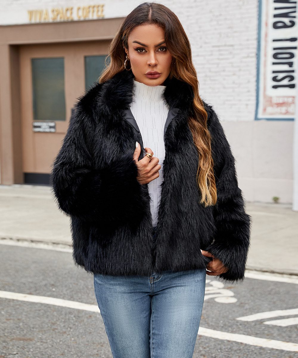 Chic Faux Fur Short Jacket | Cozy Winter Essential | Soft Polyester Blend | Casual Elegance