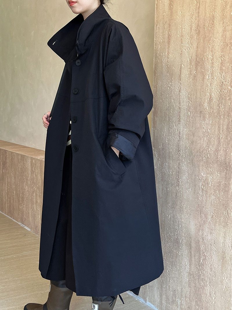 Oversized Long Trench Coat | Minimalist & Relaxed Fit | Open-Front Design | Fall & Winter Outerwear