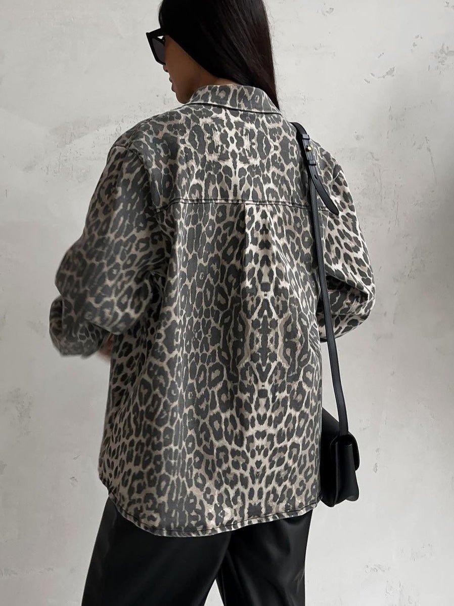 Oversized Leopard Print Shacket | Button-Up Style | Trendy & Versatile | Casual Layer