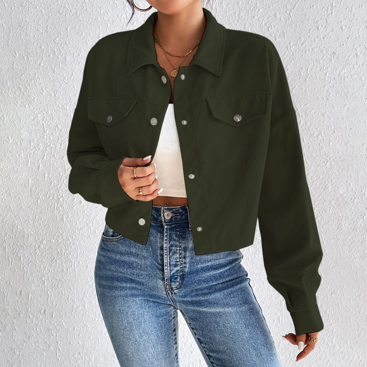 Cropped Denim Jacket | Casual Everyday Layer | Cotton Blend | Versatile Street Style