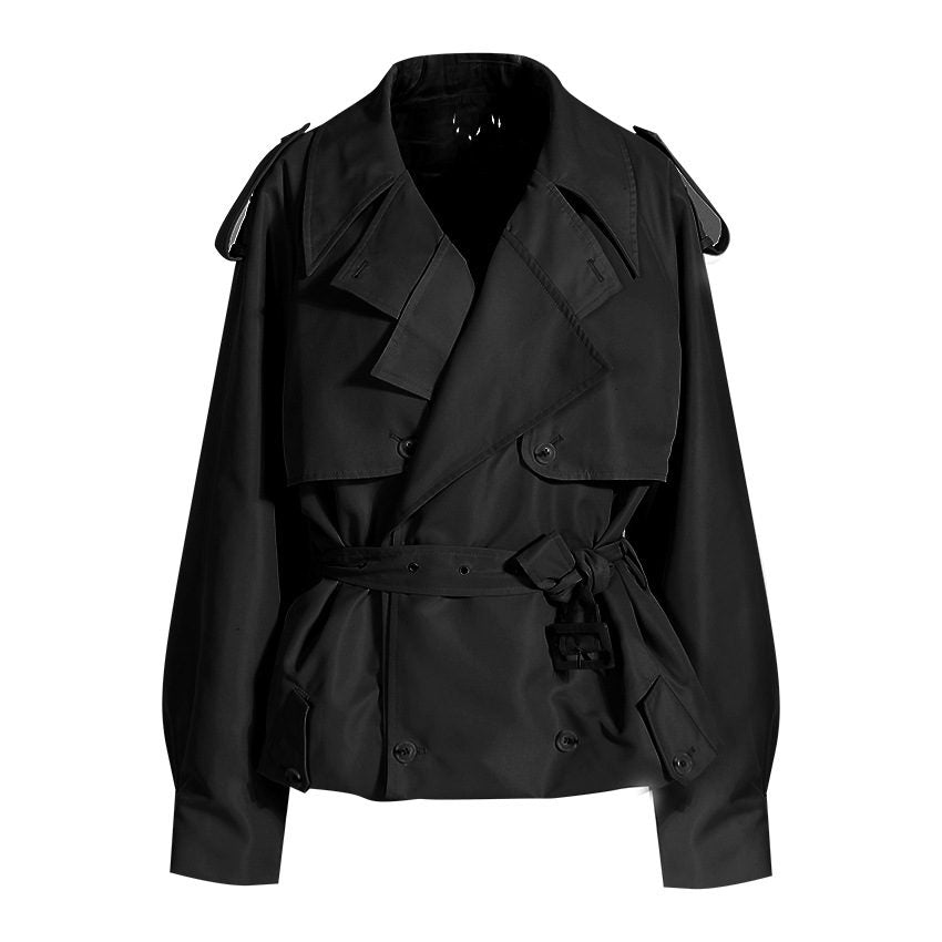 Cropped Trench Jacket | Polyester Blend | Modern and Versatile