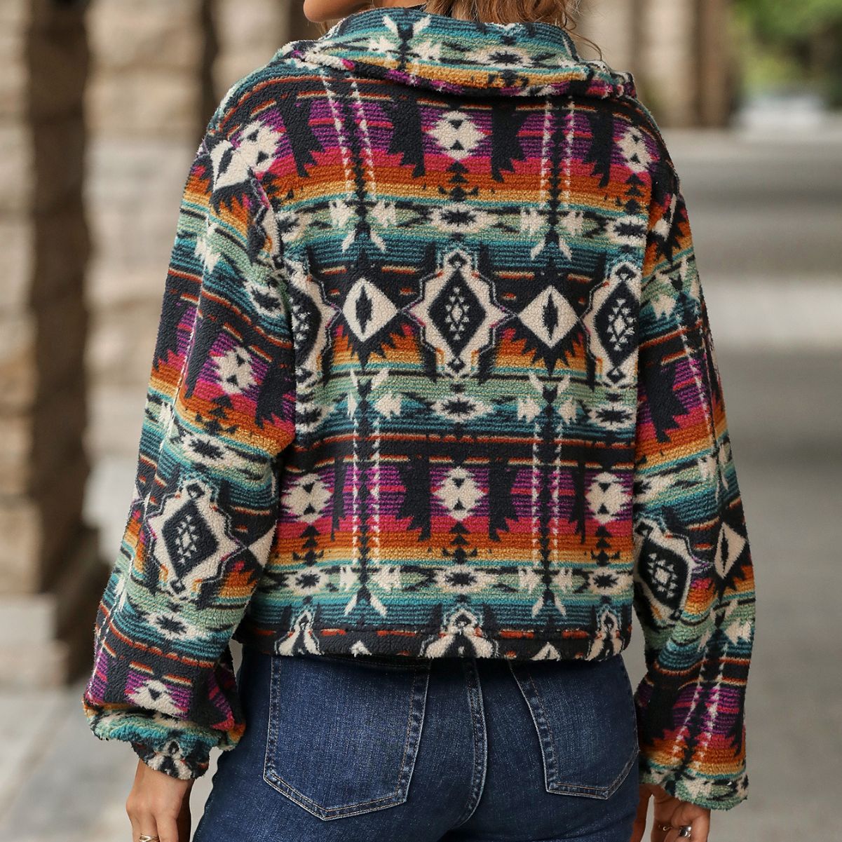 Tribal Print Bomber Jacket | Vibrant Statement Piece | Soft Fabric | Casual Chic