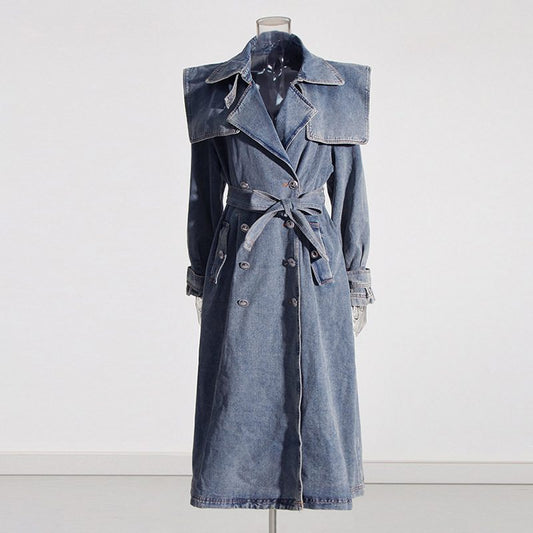 Denim Trench Coat | 100% Denim | Bold and Timeless