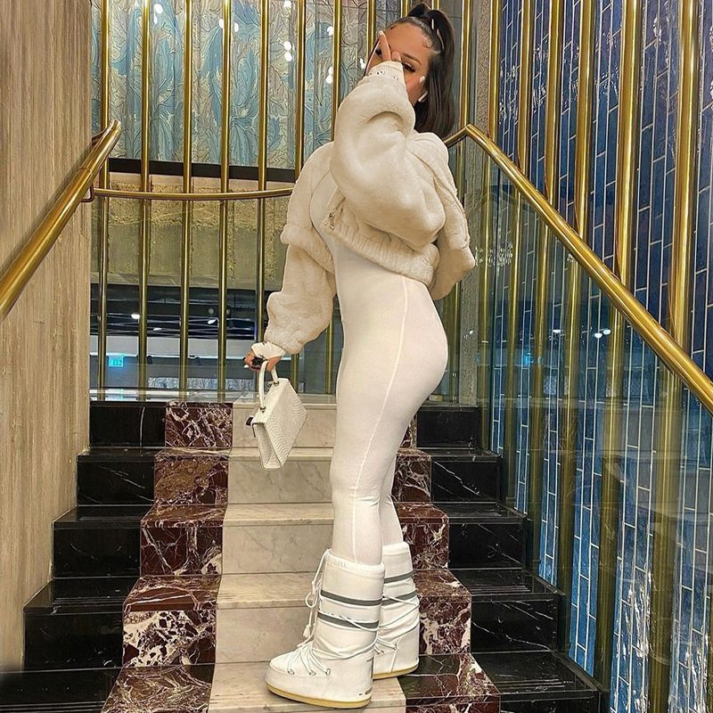 Cropped Faux Fur Hoodie | Ultra-Soft Comfort | Plush Fabric Blend | Casual Winter Style