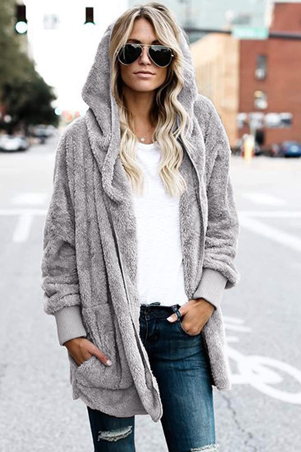 Hooded Fleece Cardigan | Ultra-Soft & Cozy | Plush Fabric | Casual Fall & Winter Wear