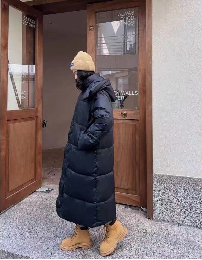 Long Hooded Puffer Coat | Ultra-Warm & Water-Resistant | Winter Essential | Full-Length Design