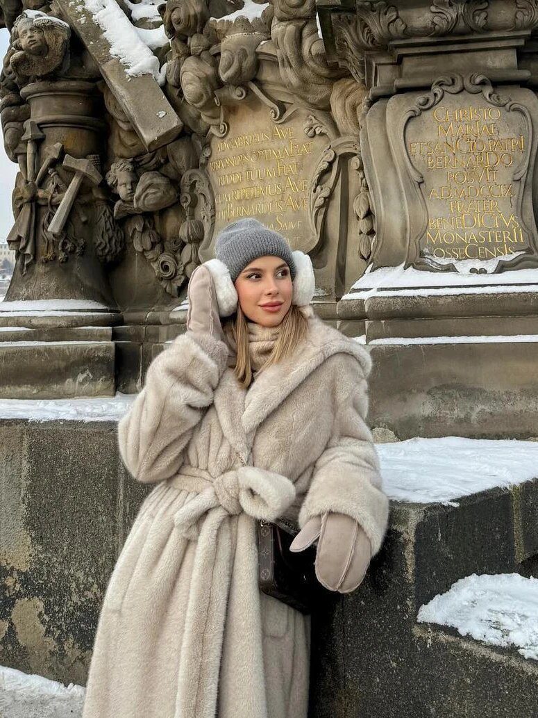 Long Belted Faux Fur Coat | Plush Winter Warmth | Polyester Blend | Elegant Cold-Weather Wear