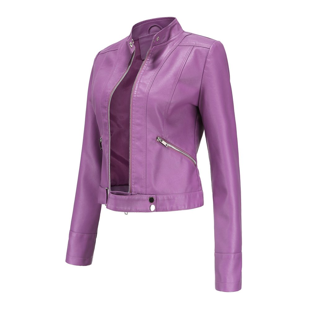 Cropped PU Leather Jacket | Sleek & Vibrant | Zip-Up Design | Versatile Layer