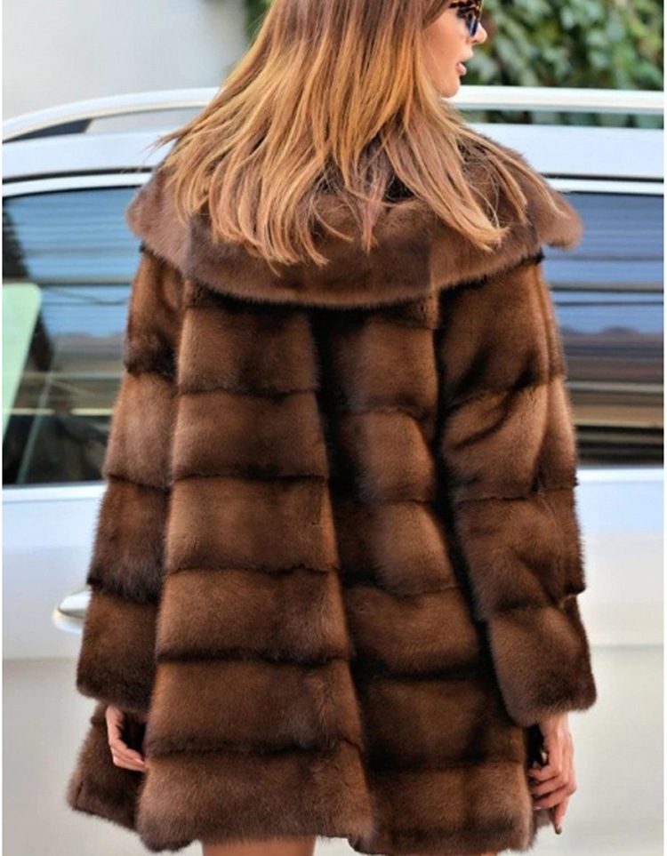 Luxurious Faux Fur Hooded Coat | Plush Warmth | Polyester Blend | Winter Elegance