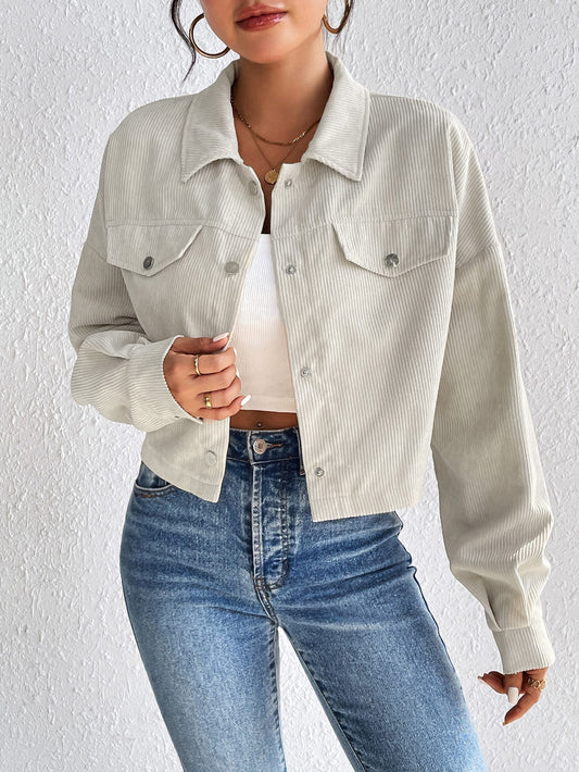 Cropped Denim Jacket | Casual Everyday Layer | Cotton Blend | Versatile Street Style