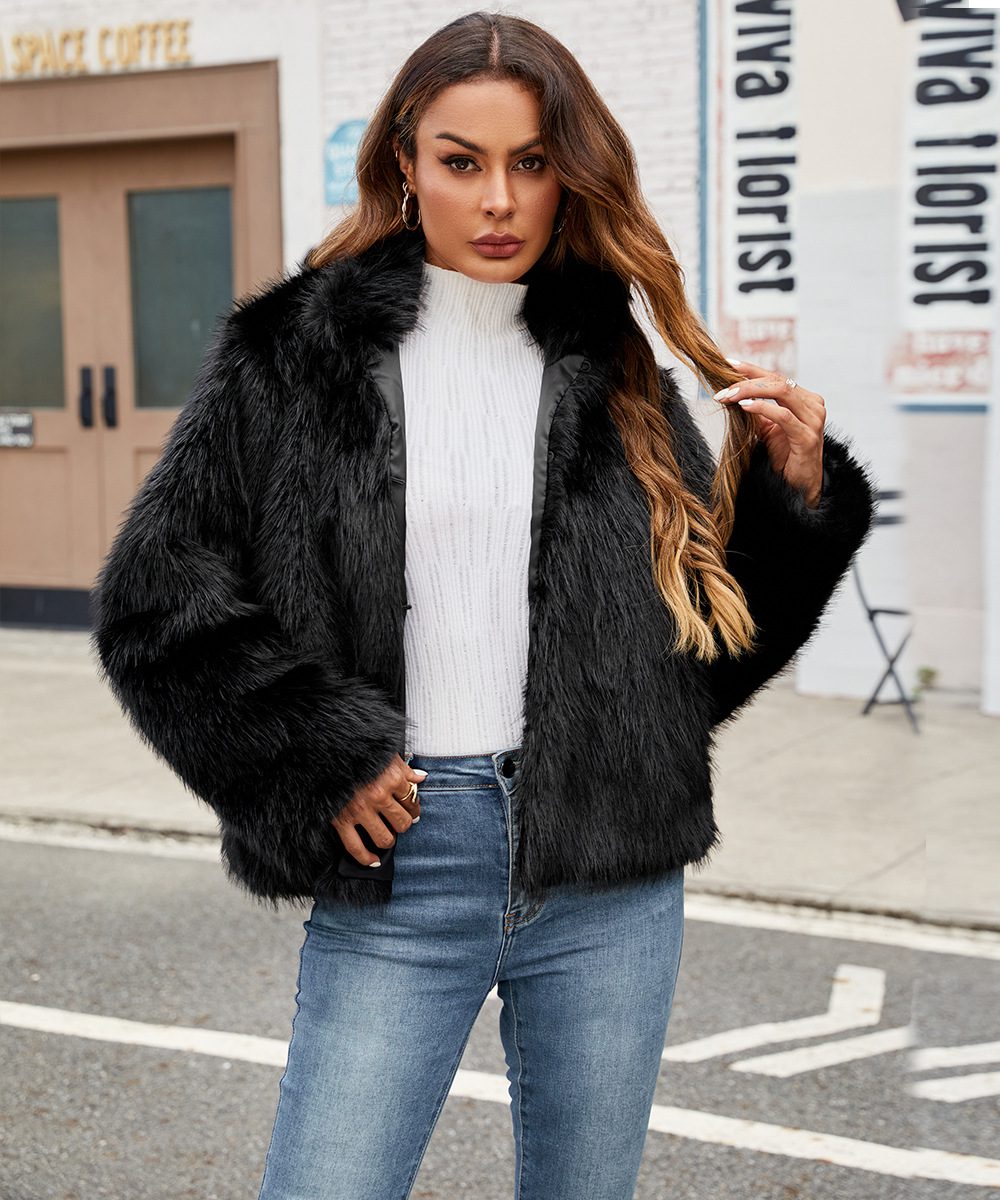 Chic Faux Fur Short Jacket | Cozy Winter Essential | Soft Polyester Blend | Casual Elegance