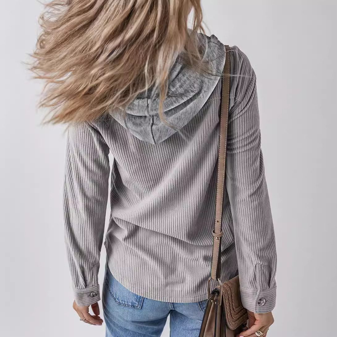 Button-Down Hoodie Shirt | Casual Layering Piece | Cotton Blend | Everyday Comfort