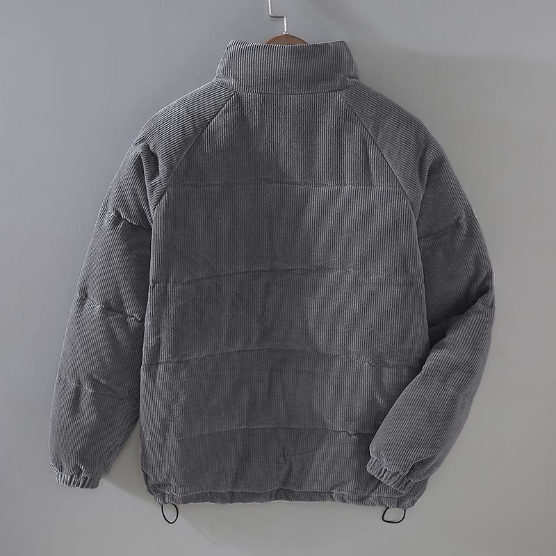Men's Corduroy Puffer Jacket | Insulated Quilted Outerwear | Winter Casual Layering