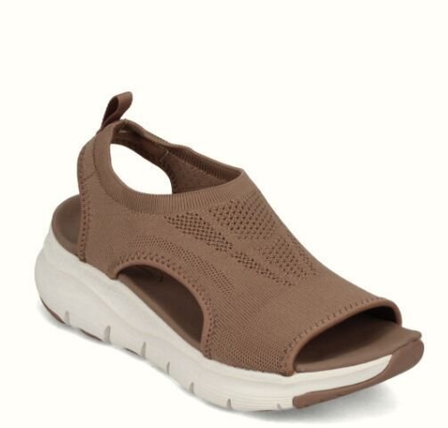 Sport Comfort Platform Sandals | Open Toe Knit Slip-Ons