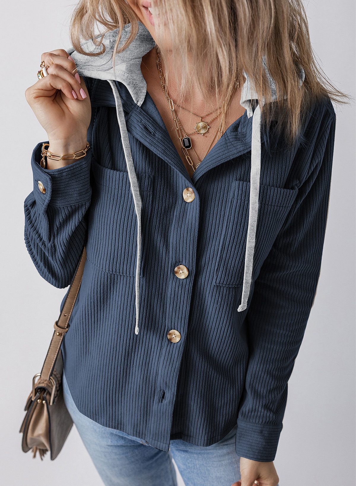 Button-Down Hoodie Shirt | Casual Layering Piece | Cotton Blend | Everyday Comfort