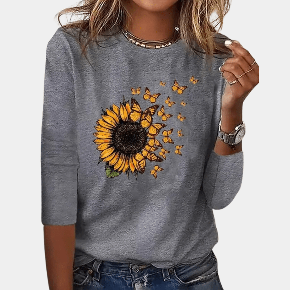 Sunflower Graphic Sweatshirt | Soft Knit Fabric | Casual Chic