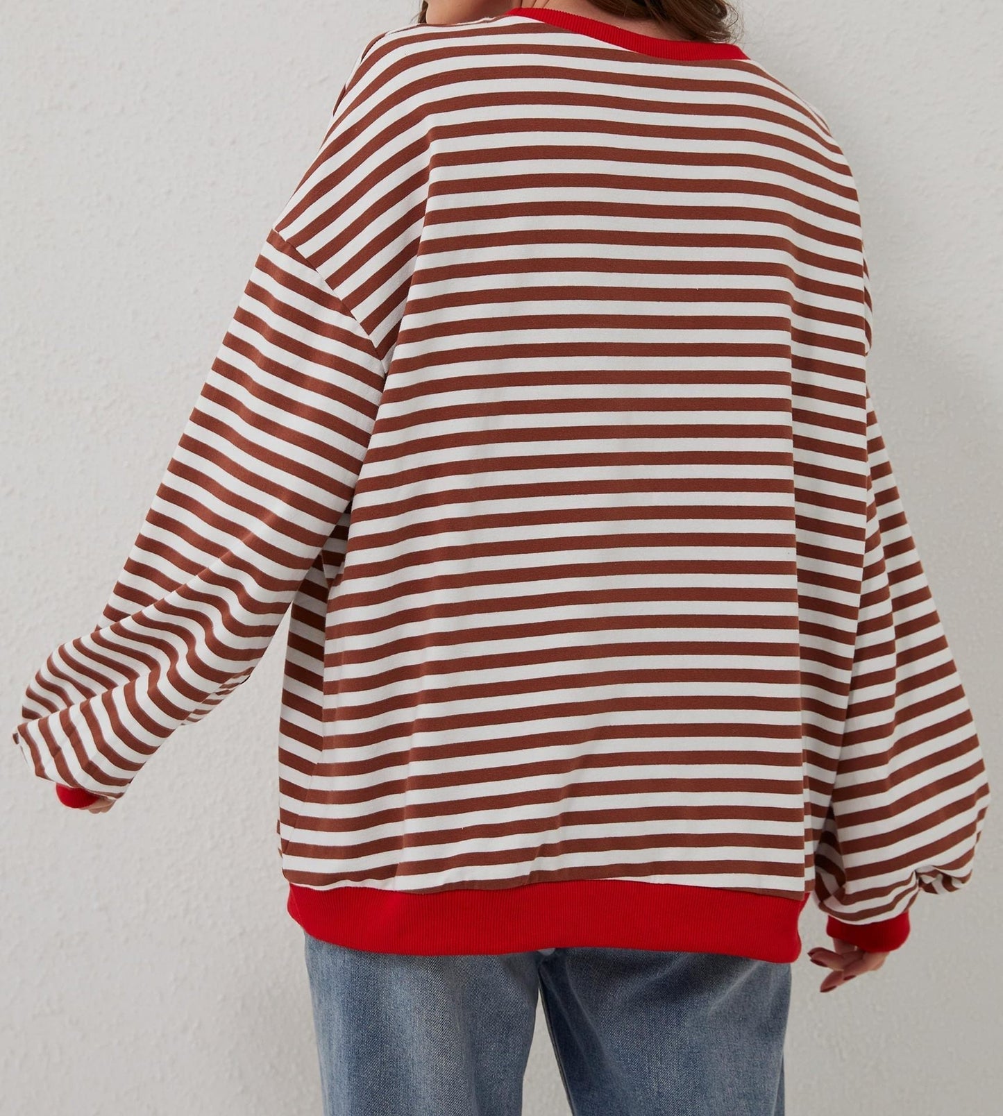 Striped Oversized Sweatshirt | Casual Comfort | Cotton Blend