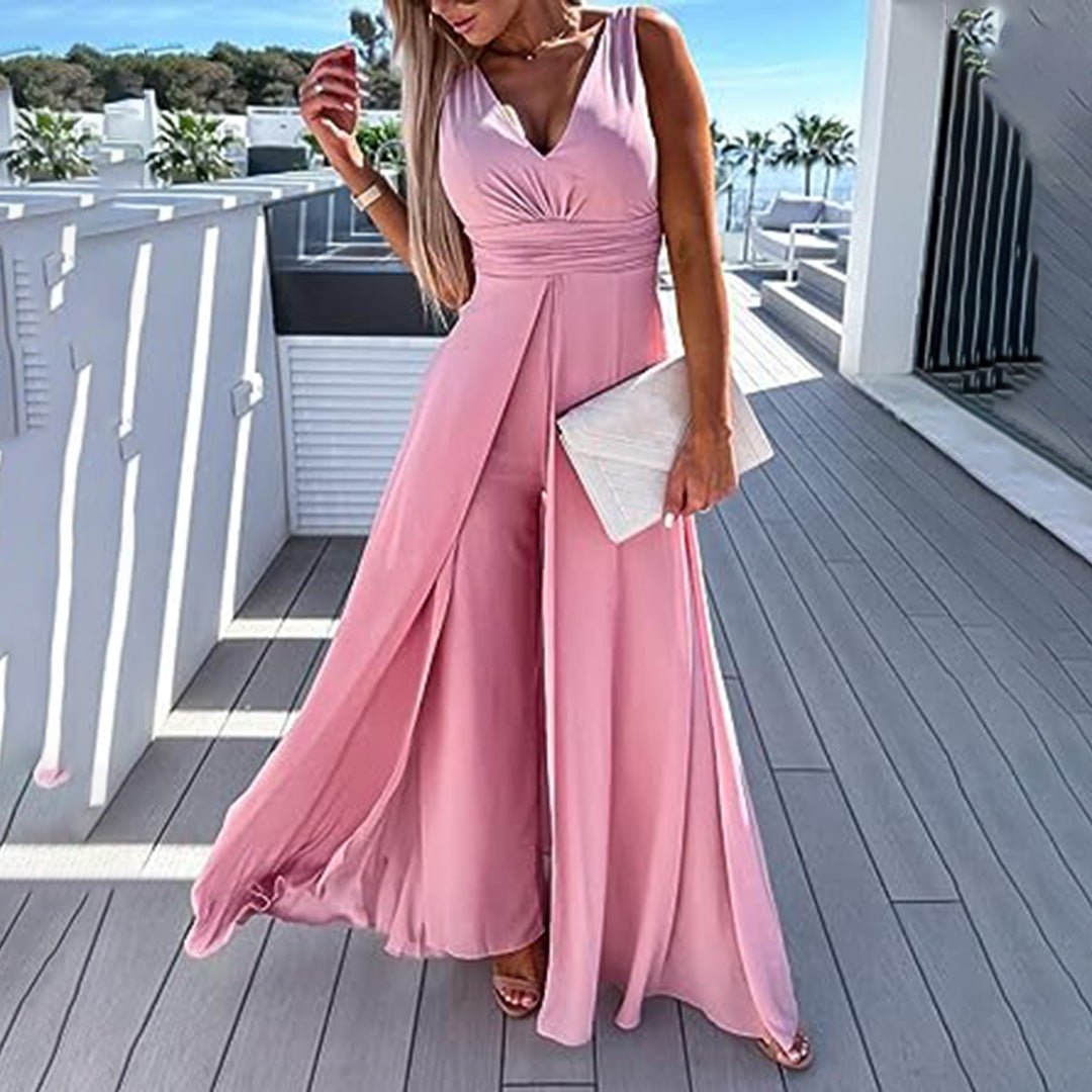 Sleeveless Wrap Maxi Dress | Flowing Silhouette | Lightweight Chiffon | Elegant Evening & Formal Wear